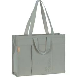 LÄSSIG Sac à Langer Tote Up Vert Argenté Green Label