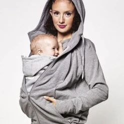 Sweat Du Parent Pour Porté Bébé Gris Chiné (taille L)