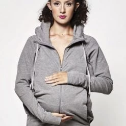 Sweat Du Parent Pour Porté Bébé Gris Chiné (taille S)