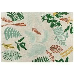 Lorena Canals Tapis Lavable Botanic Plants Sur Fond écru (140 X 200 Cm)