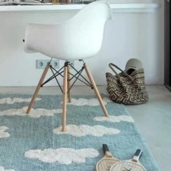 Lorena Canals Tapis Lavable Nuages Vintage Bleu (120 X 160 Cm) -Djeco Magasin tapis lavable nuages vintage bleu 120 x 160 cm 3