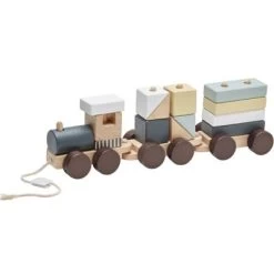 Kid's Concept Train Blocs De Construction Avec Cubes Naturel